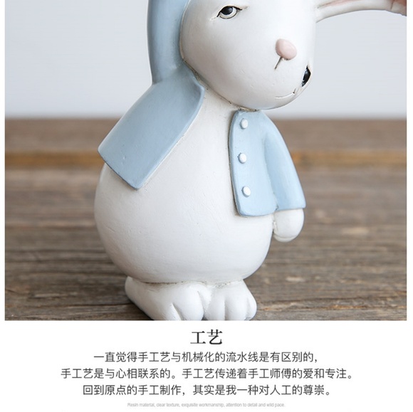 Cartoon Resin Rabbit For Car Decoration Creative - Picture 3 of 4